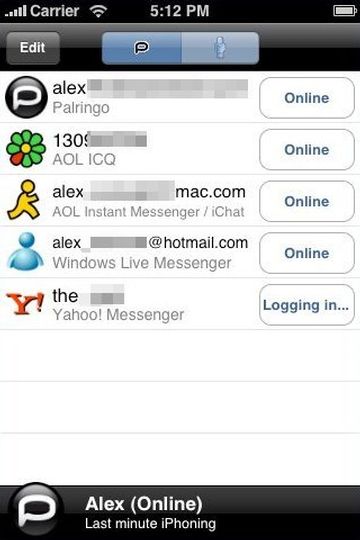 Palringo auf dem iPhone