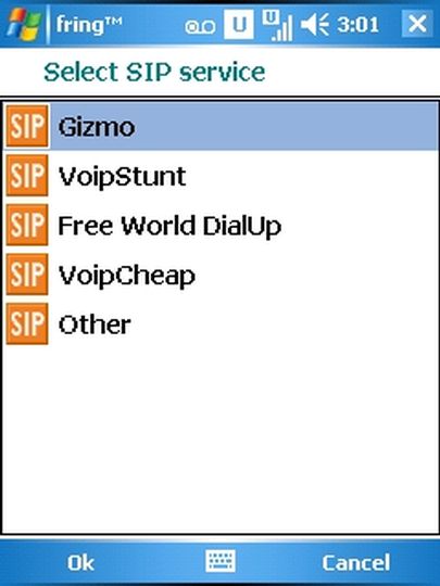 Fring, SIP-Provider