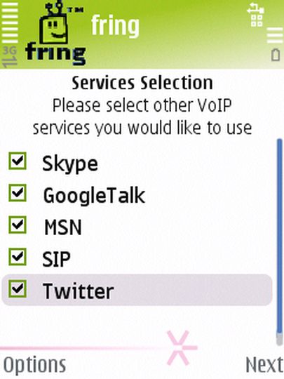 Fring, VoIP-Einstellungen