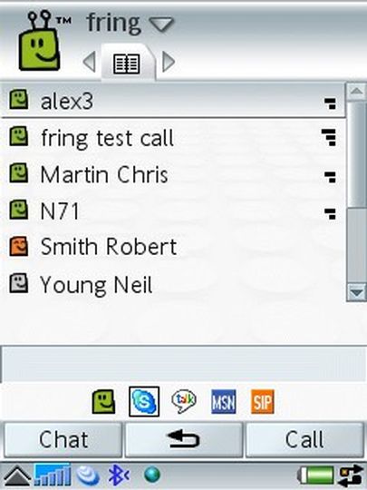 Fring auf Symbian OS UIQ