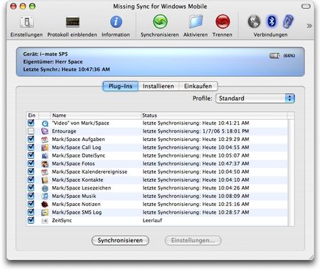 The Missing Sync: Hauptfenster
