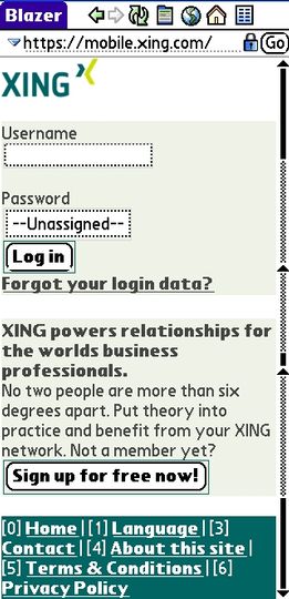 Xing Mobile: Login