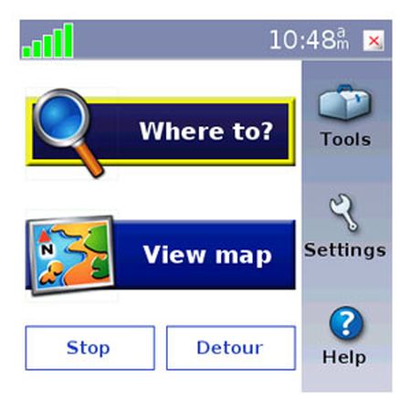 Garmin Mobile XT: Startmen�