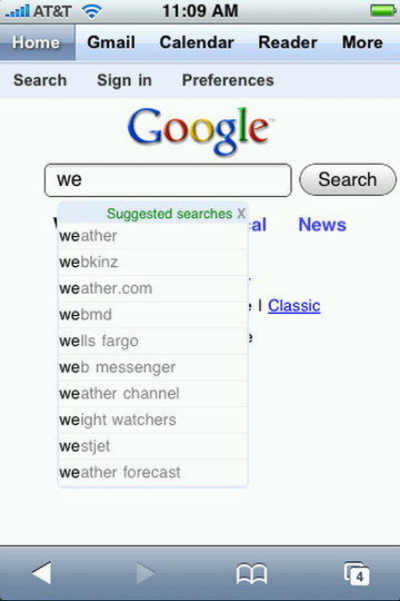 Google auf dem iPhone