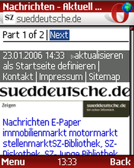 Die S�ddeutsche im Opera Mini