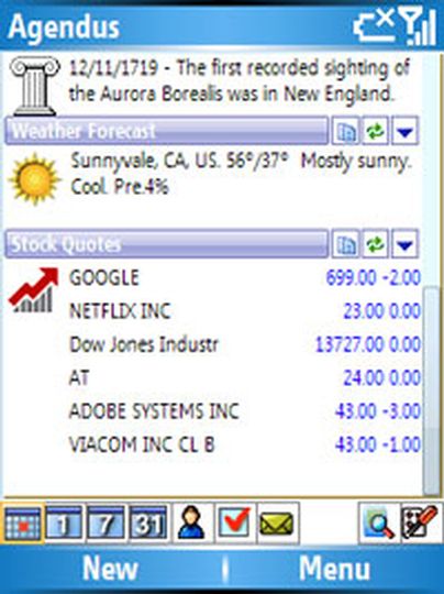 Agendus Windows Mobile: Akienkurse