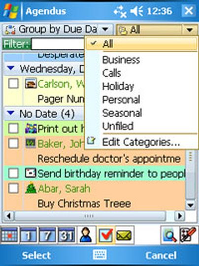 Agendus for Windows Mobile: Aufgabenverwaltung