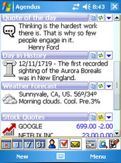 Agendus for Windows Mobile: History-Funktion