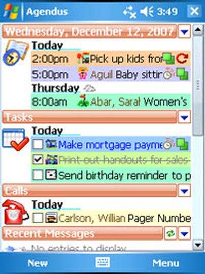 Agendus for Windows Mobile: neue Werkzeug Ansicht