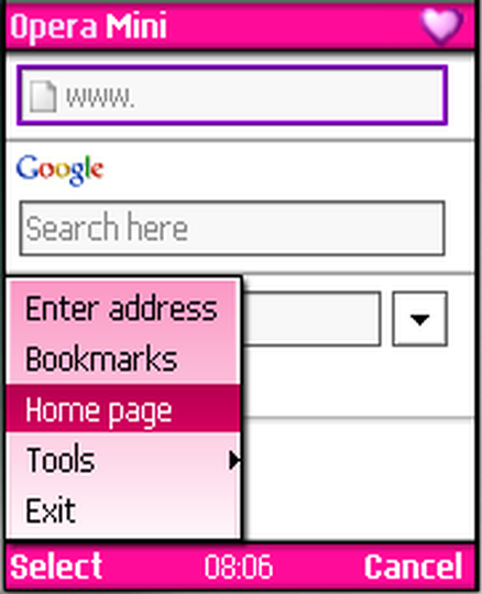 Opera Mini Pink Skin