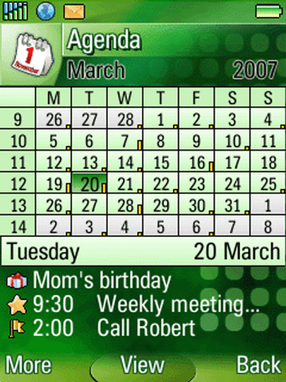 UIQ 3.1: Kalender