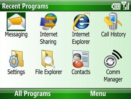 Windows Mobile 6.1: Startbildschirm