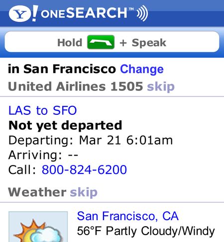 Yahoo oneSearch 2.0: Taste dr�cken und sprechen
