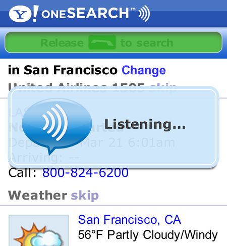 Yahoo oneSearch 2.0: Aufnahme