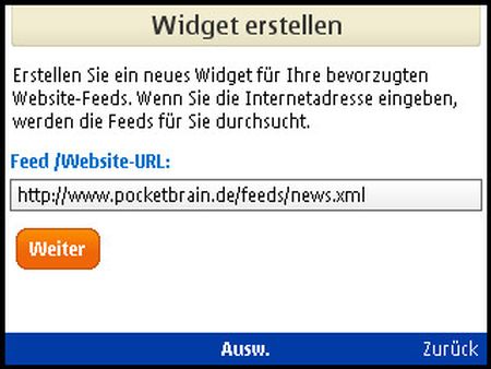 Widsets 2.0: Widget mit RSS-Feed