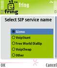 Fring, VoIP-Auswahl