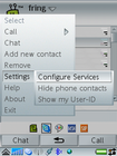 Fring, Optionen