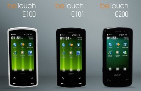 Die drei neuen beTouch-Modelle von Acer