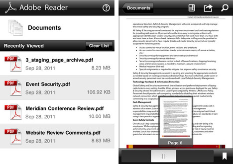 Der Adobe Reader auf dem iPhone
