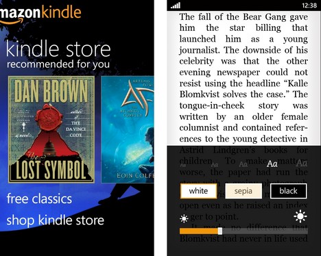 Amazon Kindle for Windows Phone 7