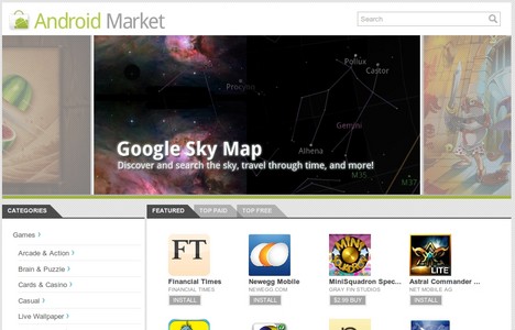 Der Android Market Webstore installiert Programme ohne R�ckfrage