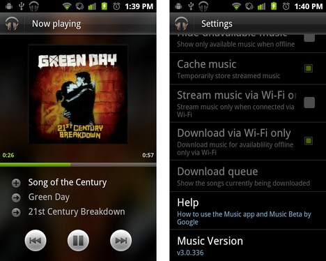 So soll der Android Music Player 3.0 aussehen
