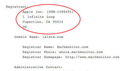 Apple hatte die Domain iSlate registriert (Bild: MacRumors)