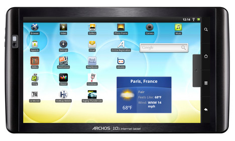 Das Archos 101 Internet Tablet ist leichter als das iPad