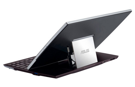 Der Bildschirm des Asus Eee Pad Slider rastet in einer festen Position ein