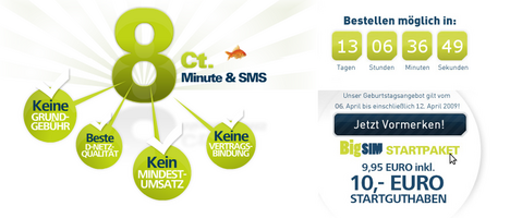 Countdown auf BigSIM
