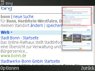Bing sucht auch auf dem Handy
