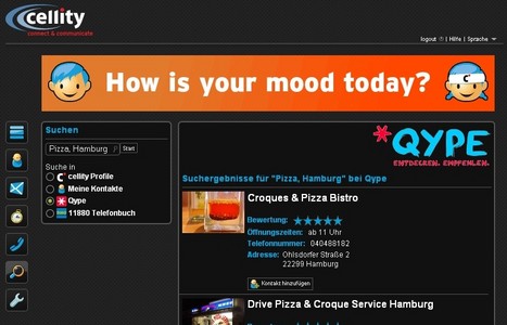 Am Desktop-Rechner den Qype-Kontakt einbinden, am Handy abrufen