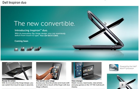Dell preist das Inspiron Duo bereits auf seiner Website an