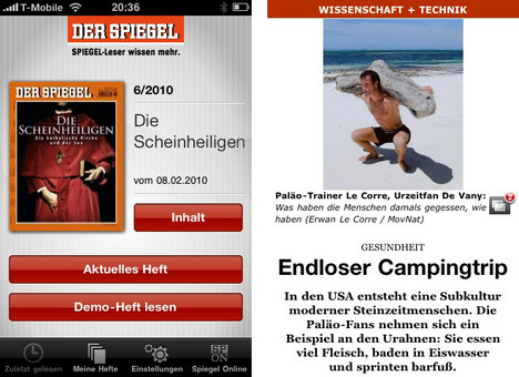 Der Spiegel auf dem iPhone