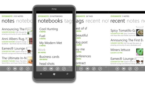 Evernote f�r Windows Phone 7