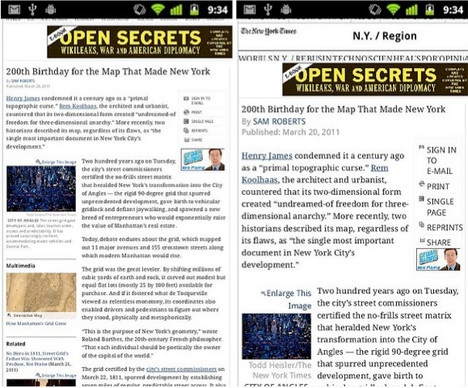Der Firefox 4 Mobile zoomt nicht nur auf den Textbereich, sondern passt auch noch die Schriftgr��e an