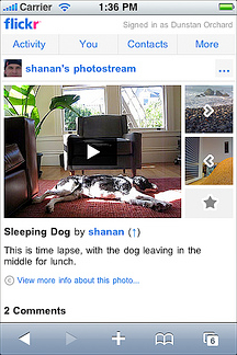 Flickr mobile mit Video