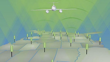 Gogo versorgt das Flugzeug �ber Antennenmasten mit Internet