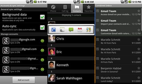 Android 2.0: Google f�hrt Daten aus unterschiedlichen Quellen zusammen