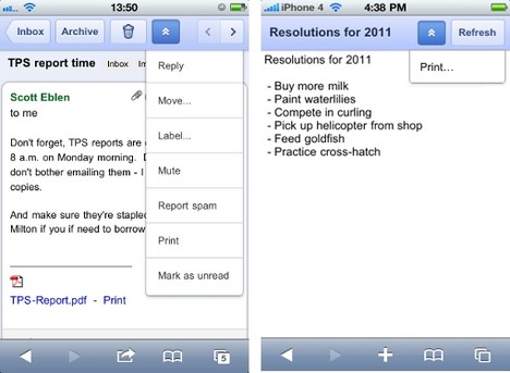Google Cloud Print auf dem Handy