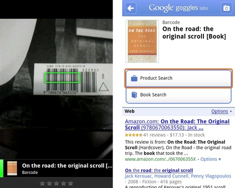 Google Goggles 1.3 liest Barcodes schneller