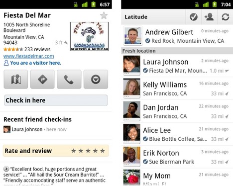 Google Latitude mit Check-in