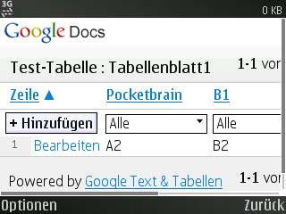 Google Spreadsheet: Jetzt auch Zeilen hinzuf�gen und bearbeiten