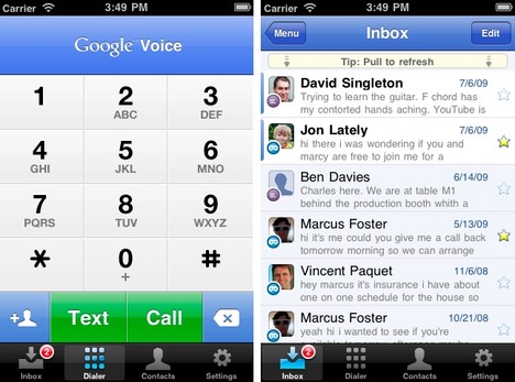 Google Voice auf dem iPhone