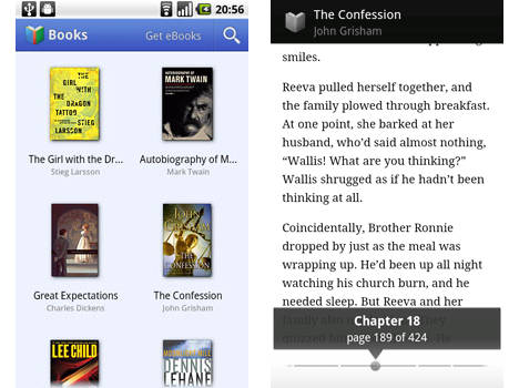 Google eBooks auf dem Android-Handy