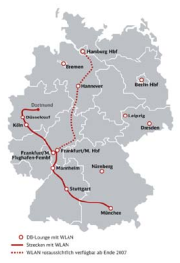 Bahnstrecken mit Internet