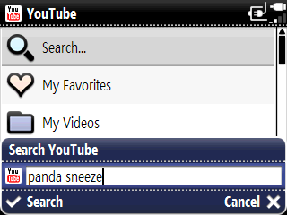 Die YouTube-Suche von Kinoma Play
