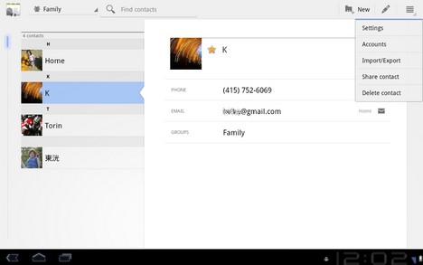 Einiges ist in Android Honeycomb sehr �bersichtlich � zum Beispiel die Kontakte