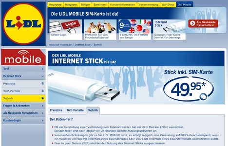 Der Lidl Mobile Internet Stick kostet 49,95 Euro