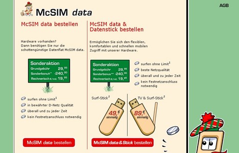 Screenshot von McSIM.de